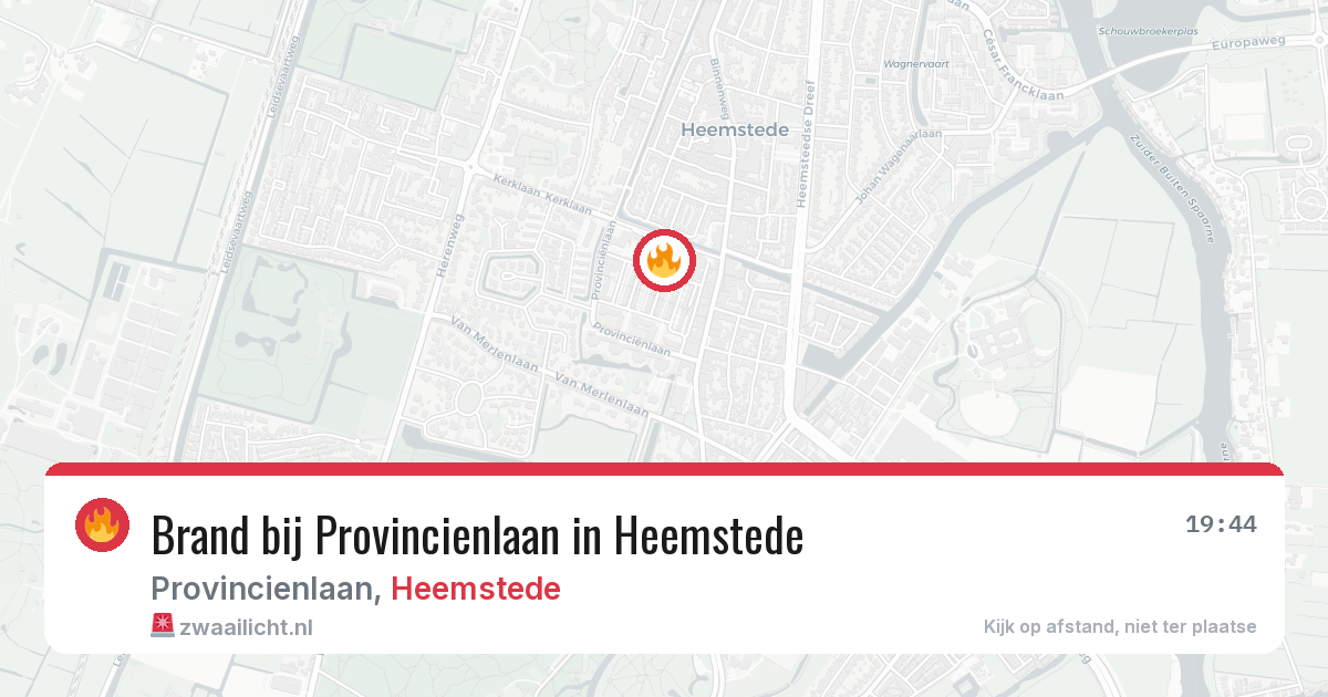 Brand bij Provincienlaan in Heemstede — 12 jun 2026