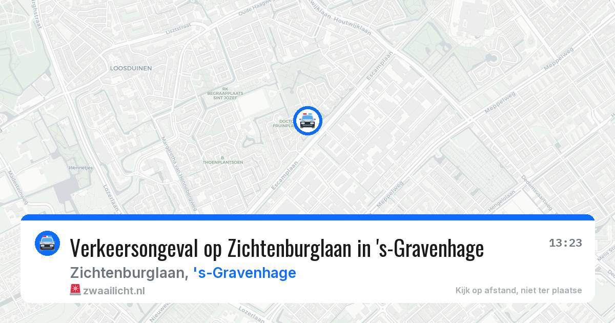 Verkeersongeval op Zichtenburglaan in 's-Gravenhage — 16 apr 2026