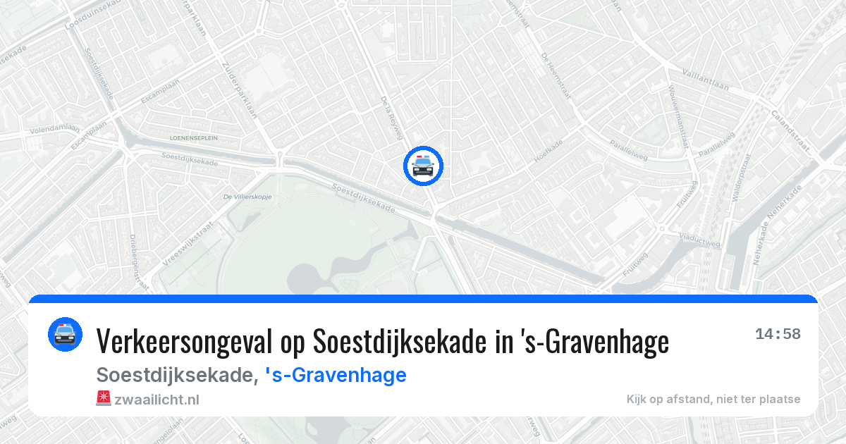Verkeersongeval op Soestdijksekade in 's-Gravenhage — 11 apr 2026
