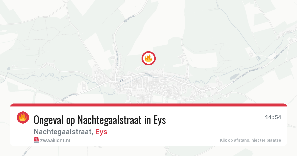 Ongeval op Nachtegaalstraat in Eys — 21 mrt 2026