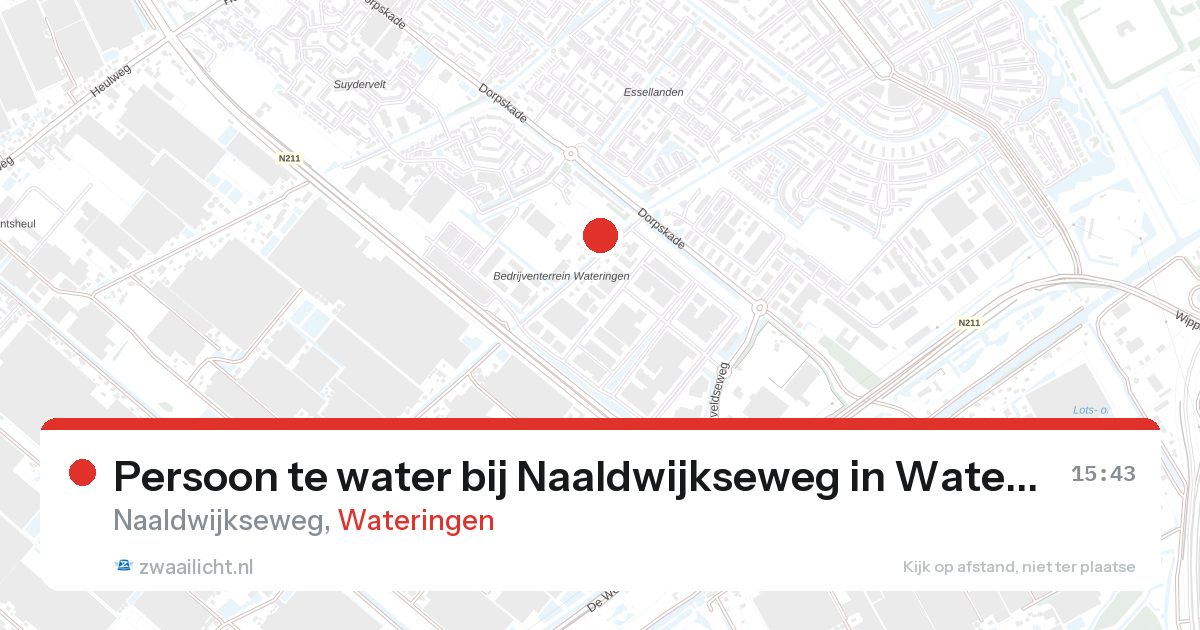 Persoon te water bij Naaldwijkseweg in Wateringen — 28 aug 2026