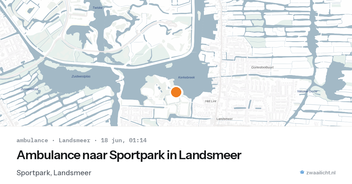 Ambulance naar Sportpark in Landsmeer — 17 jun 2026