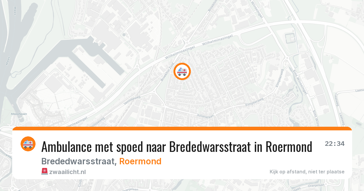 Ambulance met spoed naar Brededwarsstraat in Roermond — 31 jul 2026