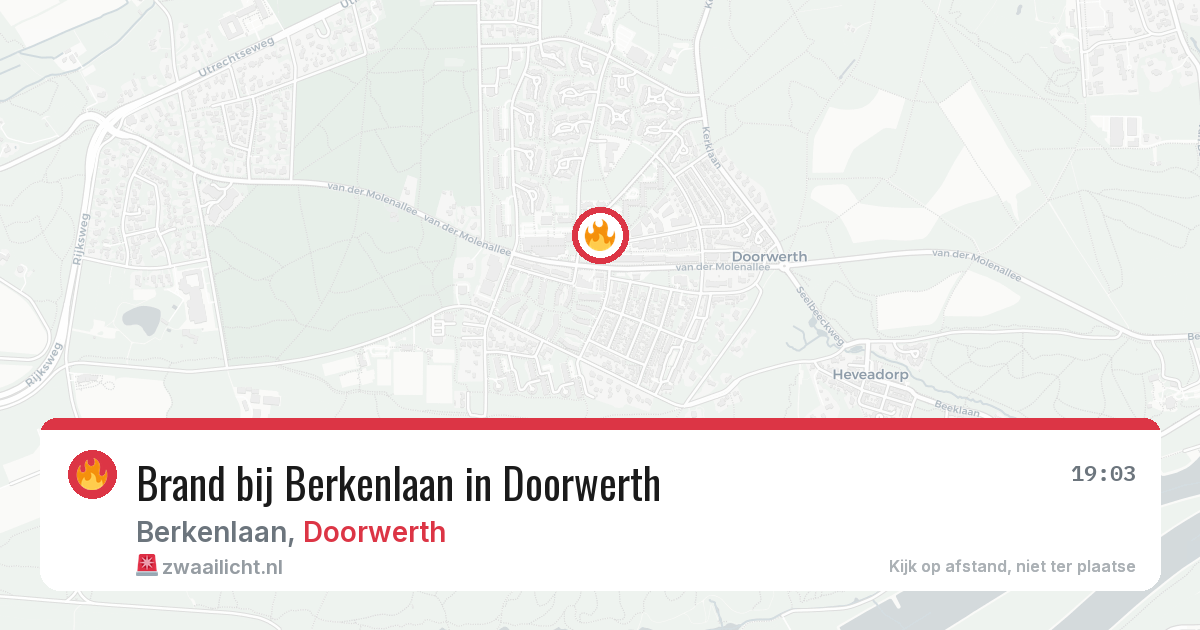 Brand bij Berkenlaan in Doorwerth — 14 aug 2026