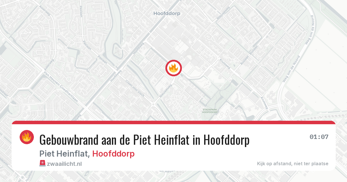 Gebouwbrand aan de Piet Heinflat in Hoofddorp — 30 mei 2026
