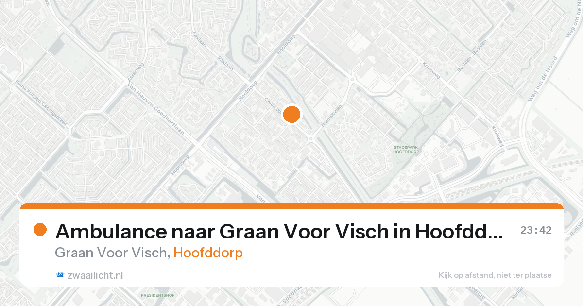 Ambulance naar Graan Voor Visch in Hoofddorp — 18 aug 2026