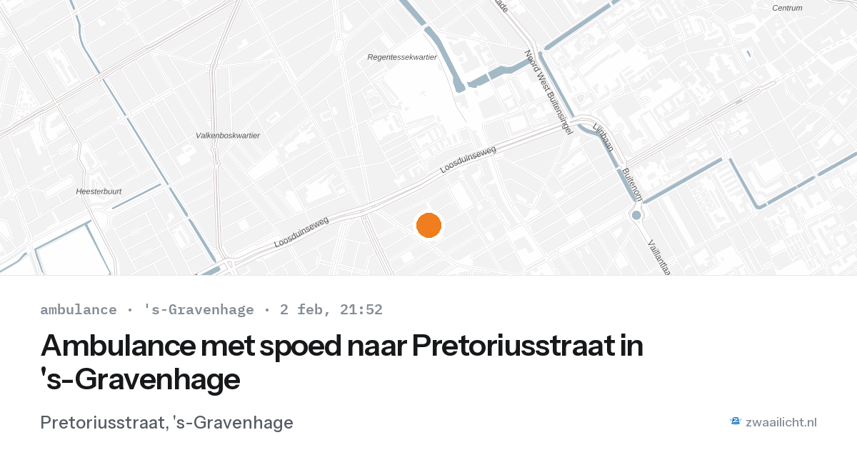 Ambulance met spoed naar Pretoriusstraat in 's-Gravenhage — 2 feb 2026