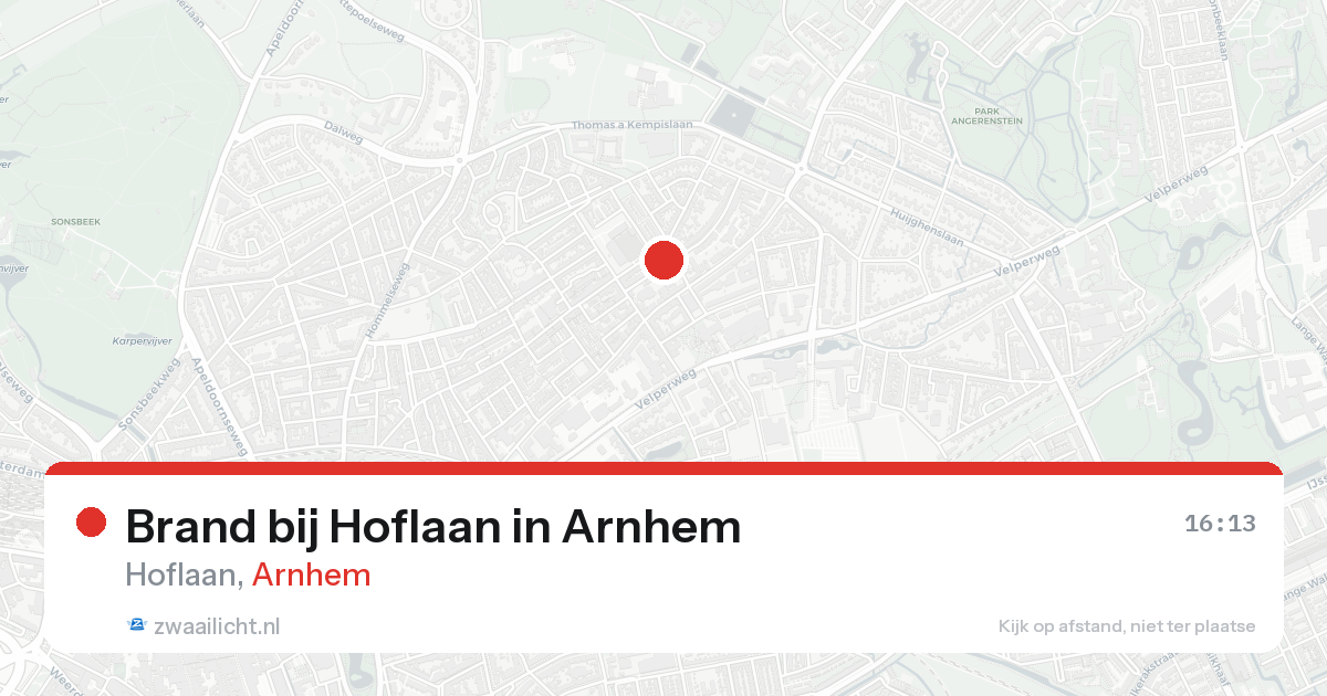 Brand bij Hoflaan in Arnhem — 17 aug 2026