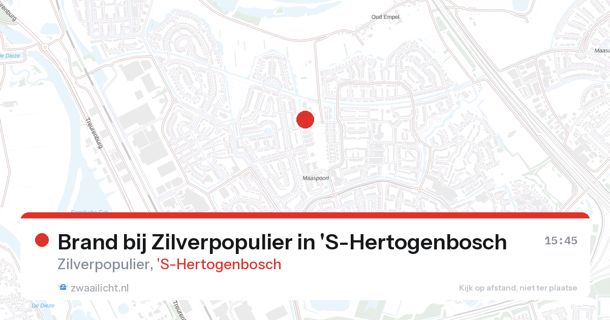 Brand bij Zilverpopulier in 'S-Hertogenbosch — 27 aug 2026