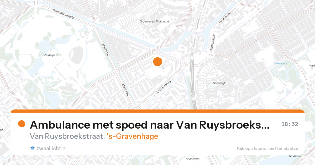 Ambulance met spoed naar Van Ruysbroekstraat in 's-Gravenhage — 25 aug 2026