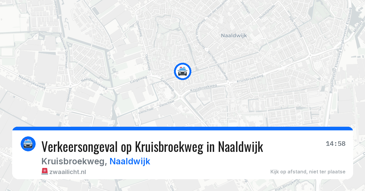 Verkeersongeval op Kruisbroekweg in Naaldwijk — 24 mei 2026