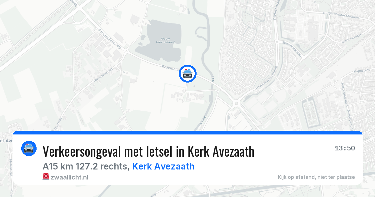 Verkeersongeval met letsel in Kerk Avezaath — 13 jul 2026