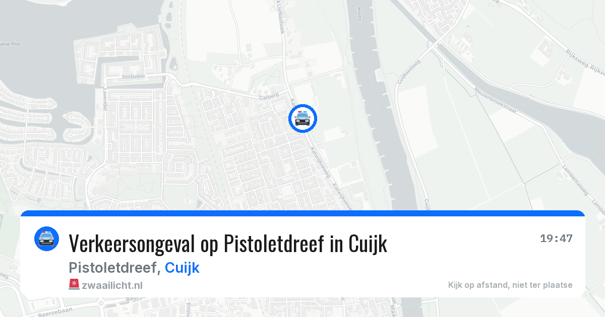 Verkeersongeval op Pistoletdreef in Cuijk — 16 jul 2026