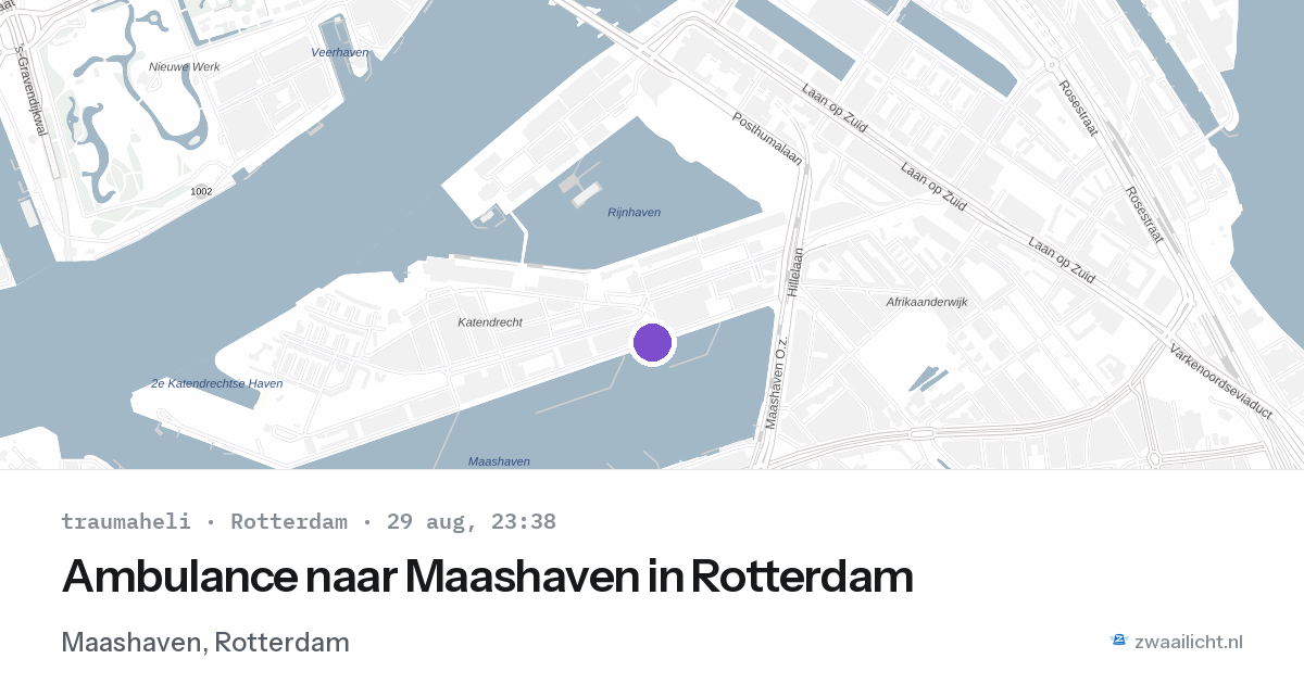 Ambulance naar Maashaven in Rotterdam — 29 aug 2026