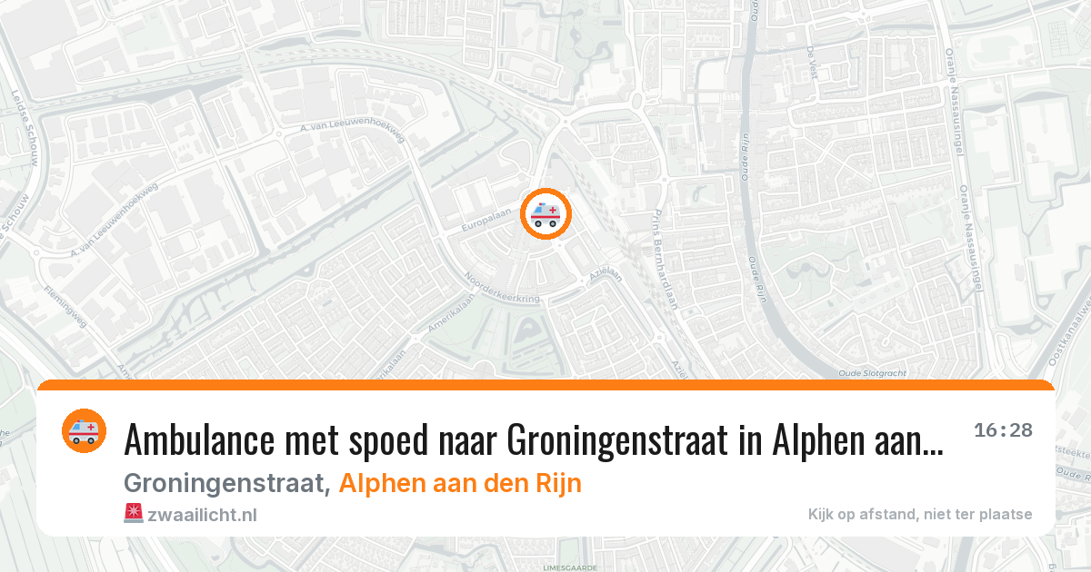 Ambulance met spoed naar Groningenstraat in Alphen aan den Rijn — 3 mei 2026
