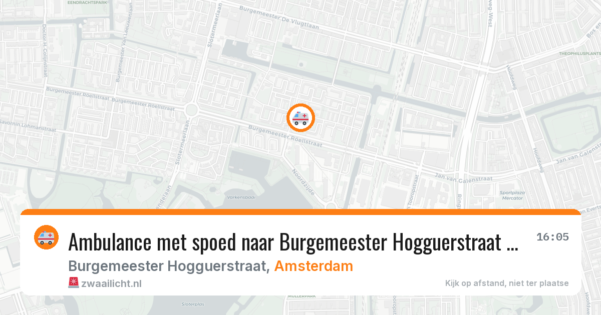 Ambulance met spoed naar Burgemeester Hogguerstraat in Amsterdam — 5 aug 2026