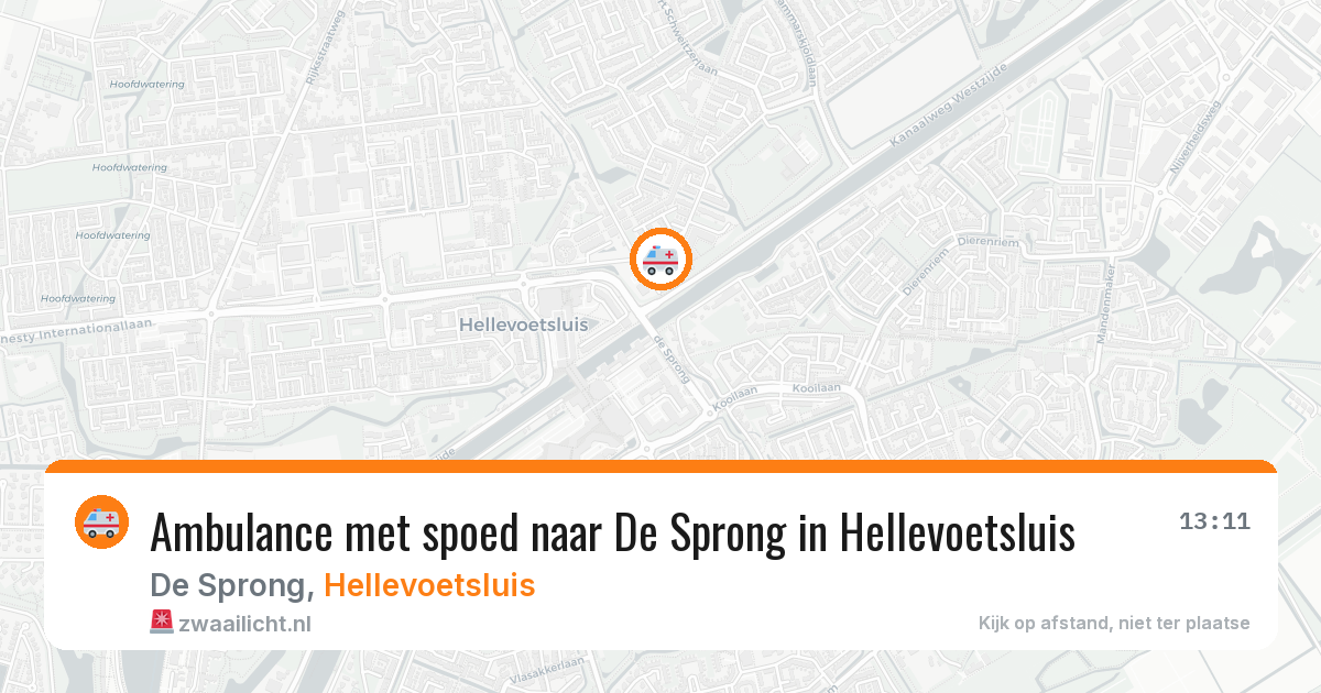 Ambulance met spoed naar De Sprong in Hellevoetsluis — 15 jun 2026