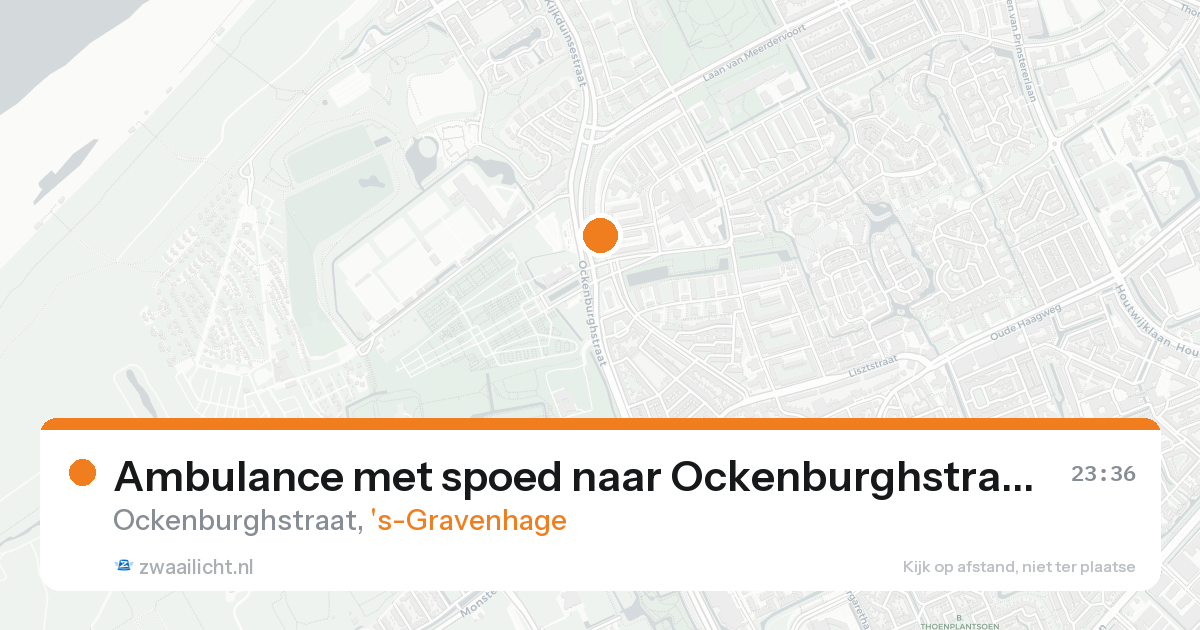 Ambulance met spoed naar Ockenburghstraat in 's-Gravenhage — 17 aug 2026
