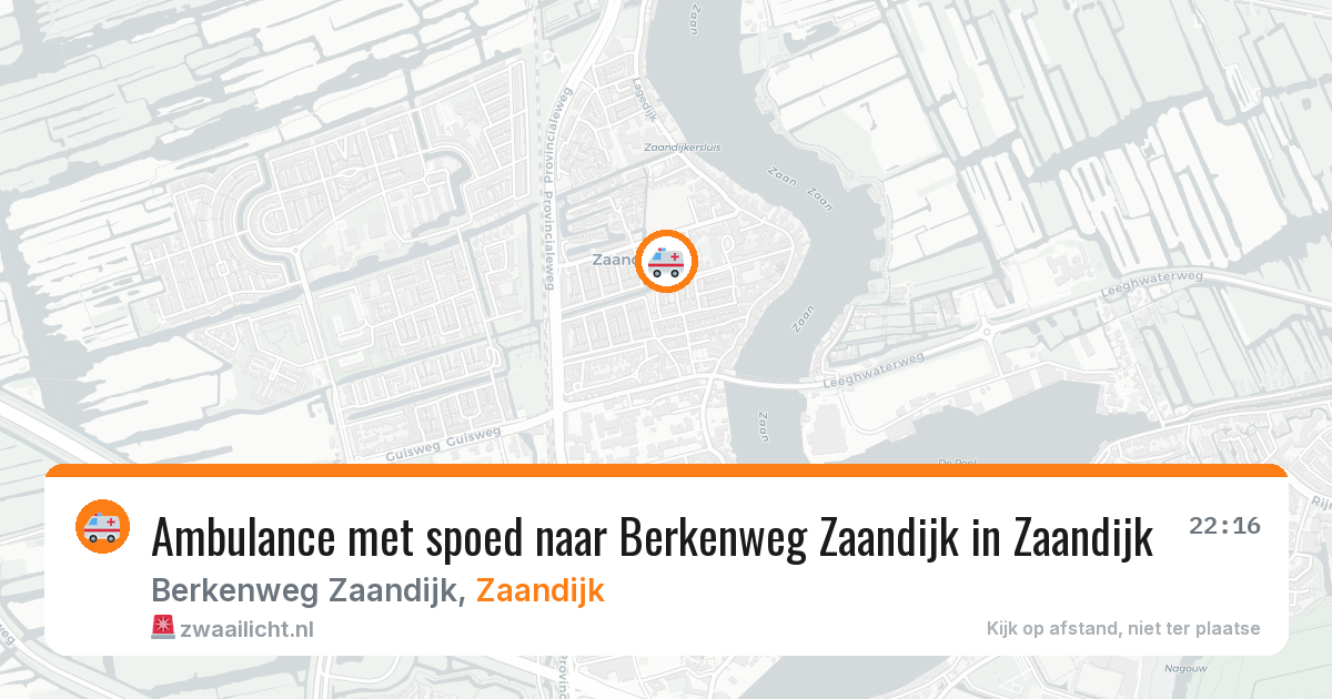Ambulance met spoed naar Berkenweg Zaandijk in Zaandijk — 1 aug 2026