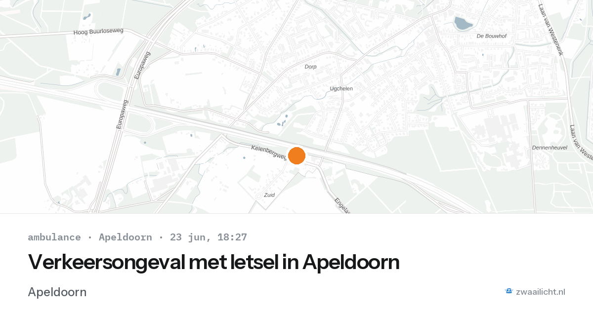 Verkeersongeval met letsel in Apeldoorn — 23 jun 2026
