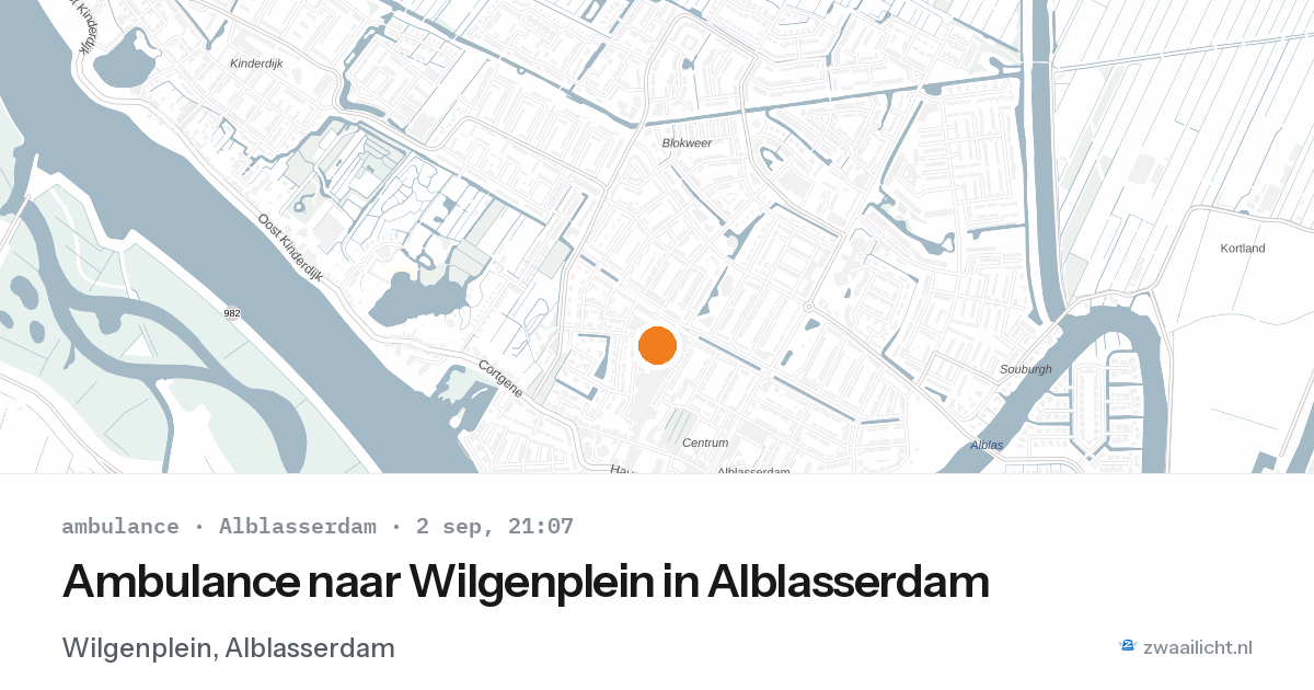Ambulance naar Wilgenplein in Alblasserdam — 2 sep 2026