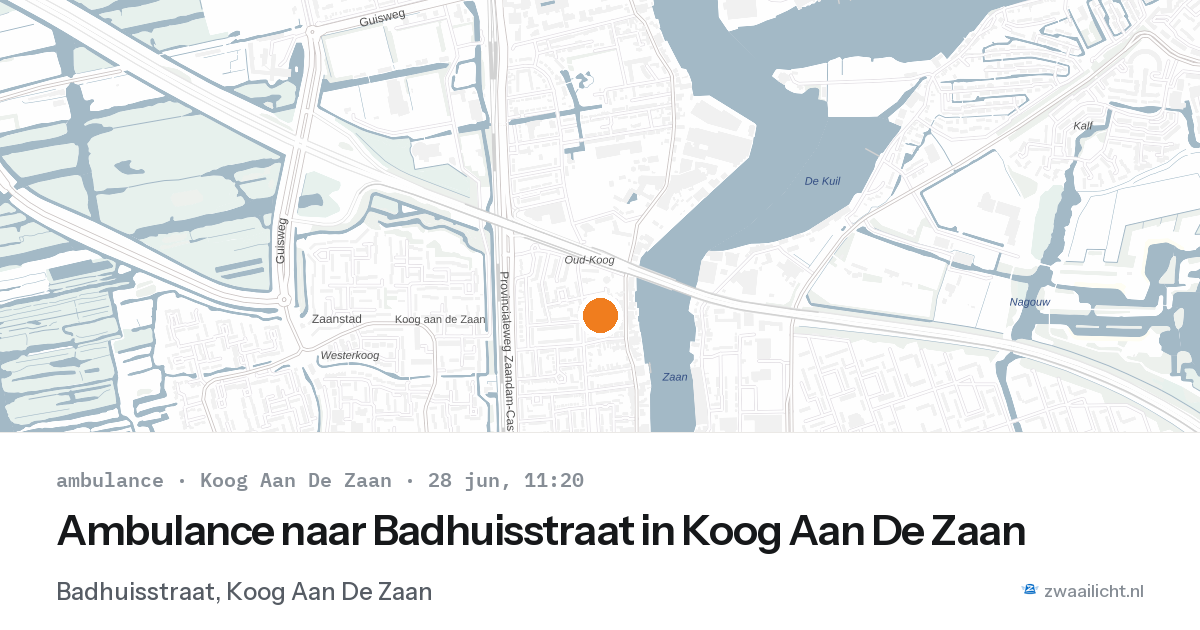 Ambulance naar Badhuisstraat in Koog Aan De Zaan — 28 jun 2026