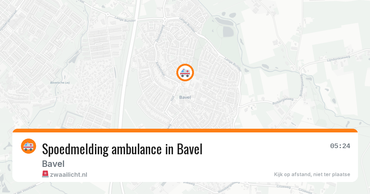 Spoedmelding ambulance in Bavel — 22 mei 2026