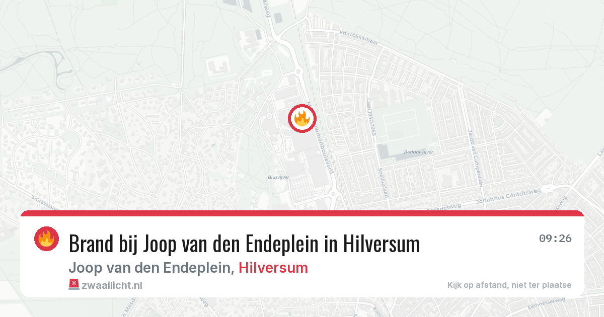 Brand bij Joop van den Endeplein in Hilversum — 2 jul 2026