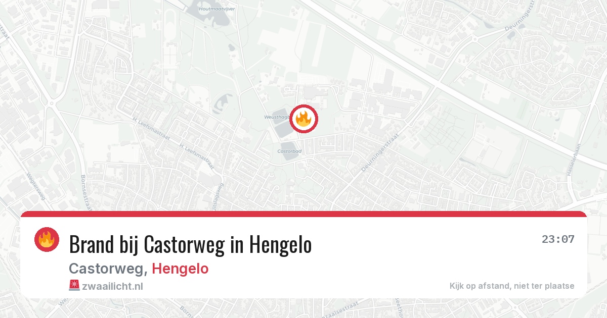 Brand bij Castorweg in Hengelo — 19 jun 2026