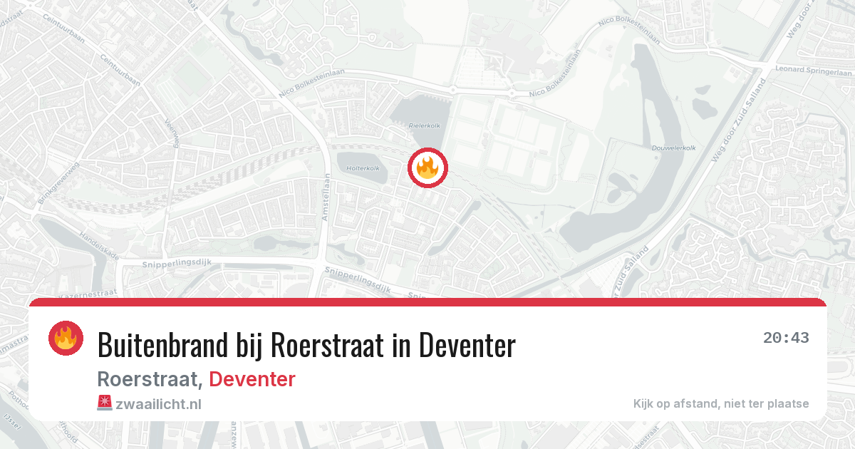 Buitenbrand bij Roerstraat in Deventer — 20 mrt 2026