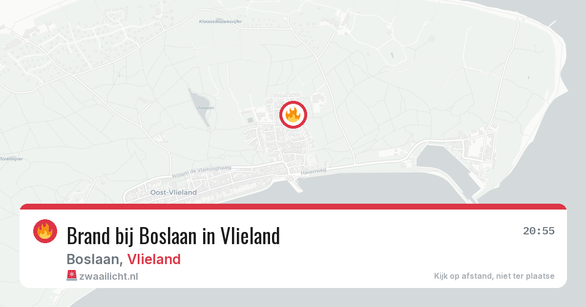 Brand bij Boslaan in Vlieland — 3 jul 2026