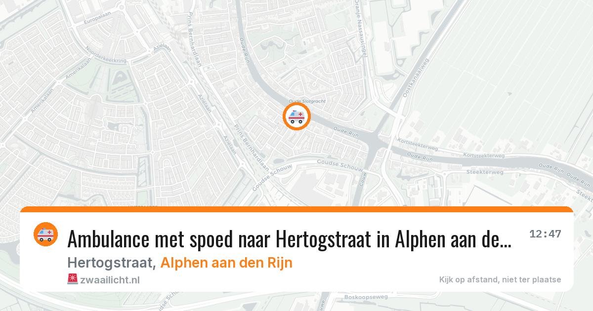 Ambulance met spoed naar Hertogstraat in Alphen aan den Rijn — 29 jun 2026