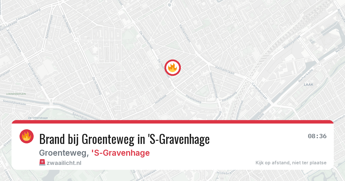 Brand bij Groenteweg in 'S-Gravenhage — 8 jun 2026