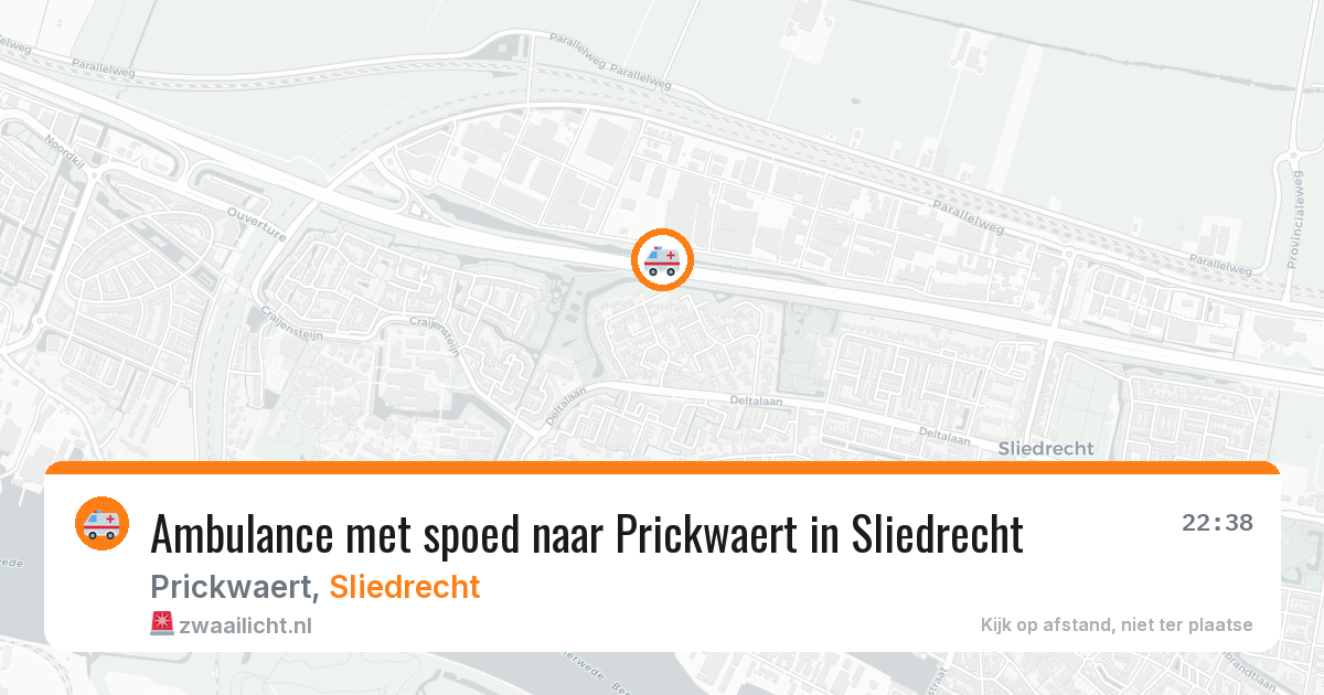 Ambulance met spoed naar Prickwaert in Sliedrecht — 25 jun 2026