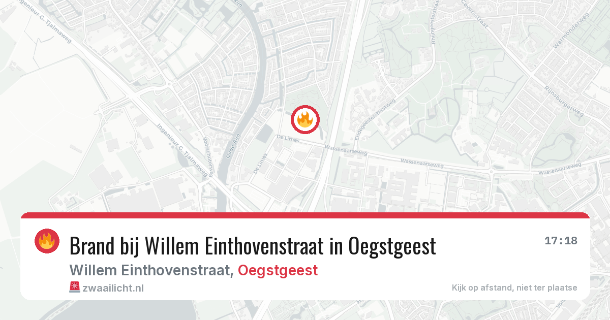 Brand bij Willem Einthovenstraat in Oegstgeest — 27 jul 2026