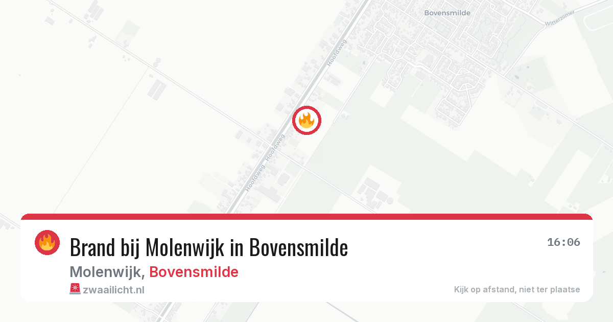 Brand bij Molenwijk in Bovensmilde — 1 aug 2026