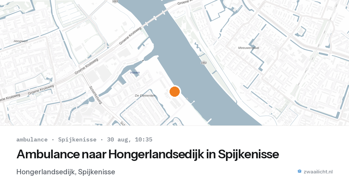 Ambulance naar Hongerlandsedijk in Spijkenisse — 30 aug 2026