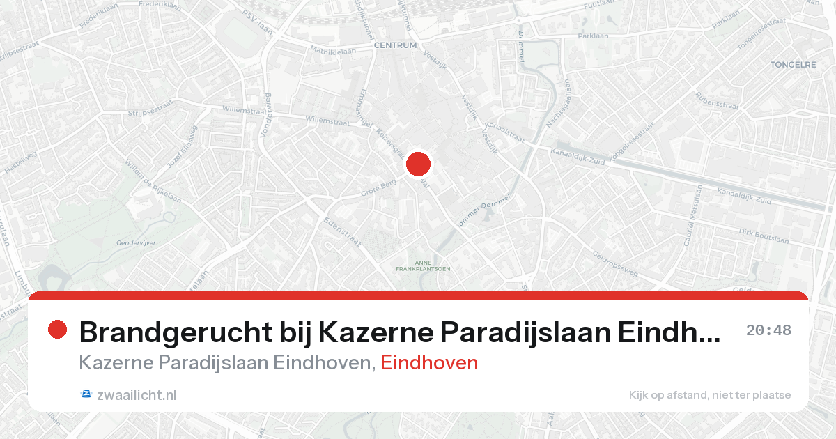 Brandgerucht bij Kazerne Paradijslaan Eindhoven in Eindhoven — 24 aug 2026