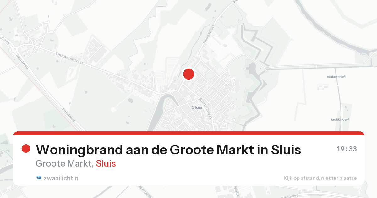 Woningbrand aan de Groote Markt in Sluis — 15 aug 2026