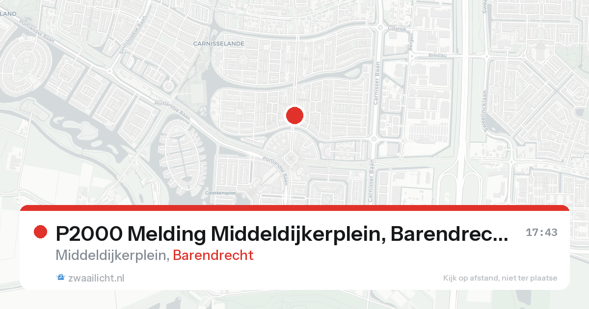 P2000 Melding Middeldijkerplein, Barendrecht — 21 aug 2026