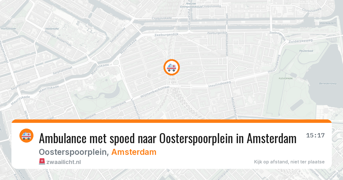 Ambulance met spoed naar Oosterspoorplein in Amsterdam — 28 jul 2026