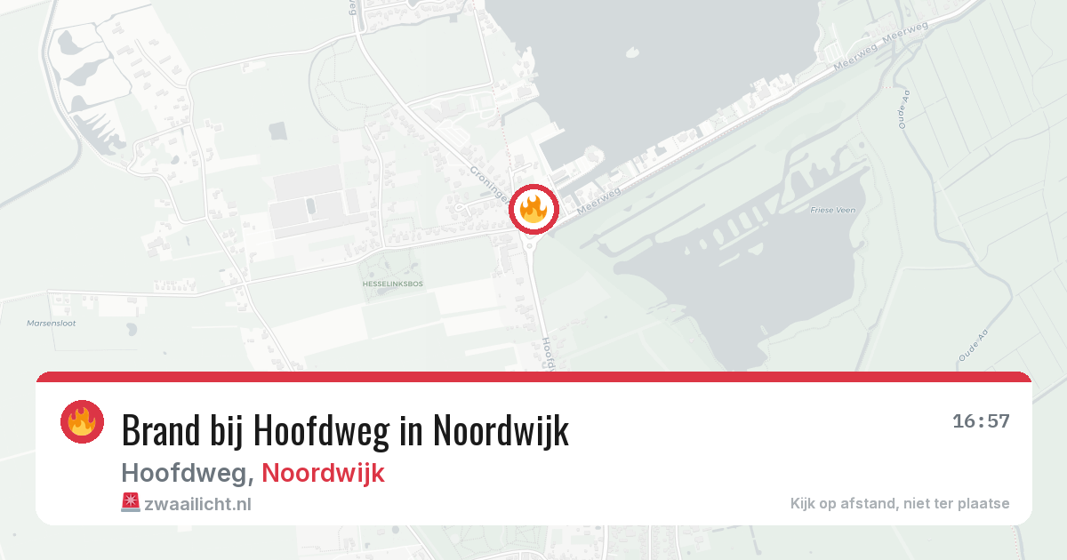 Brand bij Hoofdweg in Noordwijk — 19 mrt 2026