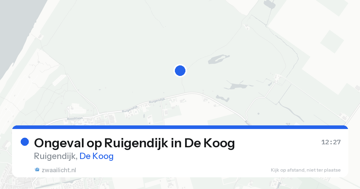 Ongeval op Ruigendijk in De Koog — 15 aug 2026