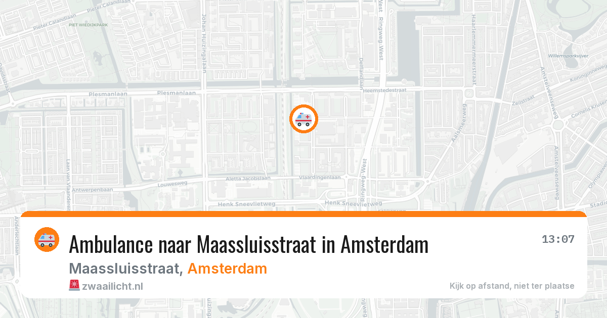 Ambulance naar Maassluisstraat in Amsterdam — 8 mei 2026