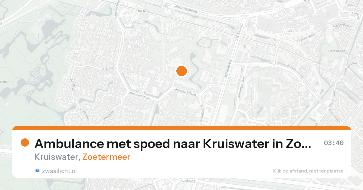 Ambulance met spoed naar Kruiswater in Zoetermeer — 22 aug 2026
