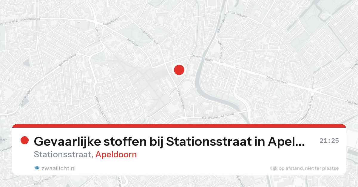 Gevaarlijke stoffen bij Stationsstraat in Apeldoorn — 23 aug 2026