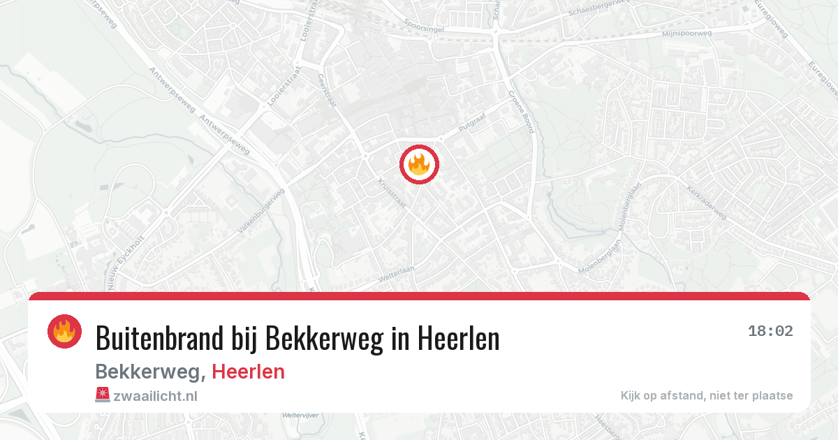 Buitenbrand bij Bekkerweg in Heerlen — 19 mrt 2026