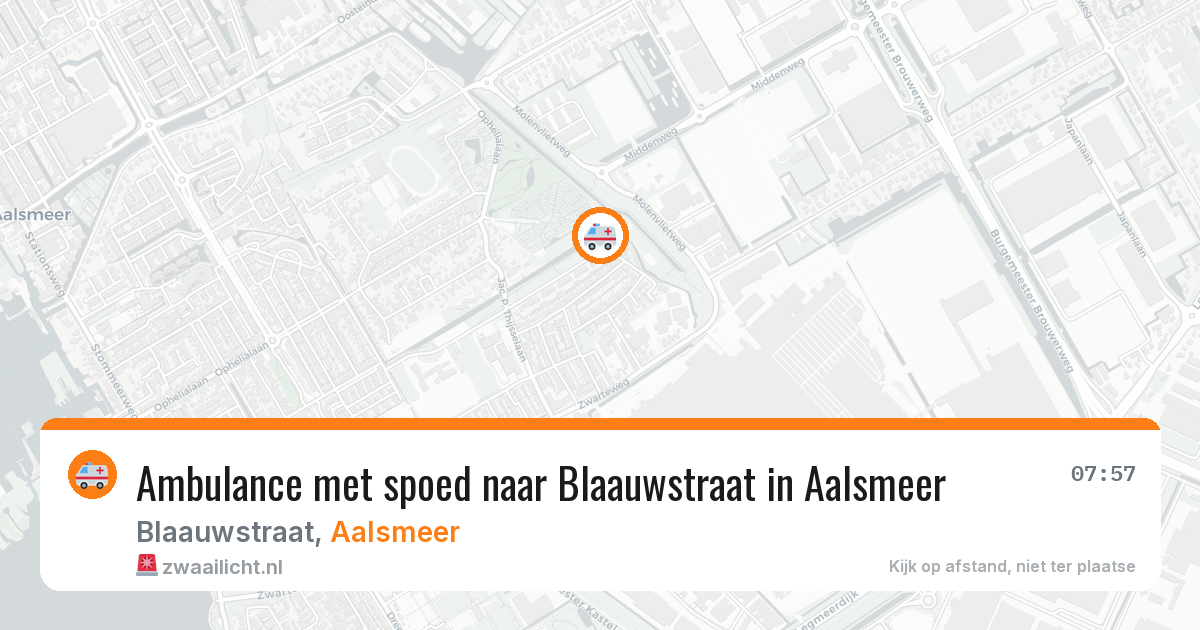 Ambulance met spoed naar Blaauwstraat in Aalsmeer — 23 jul 2026