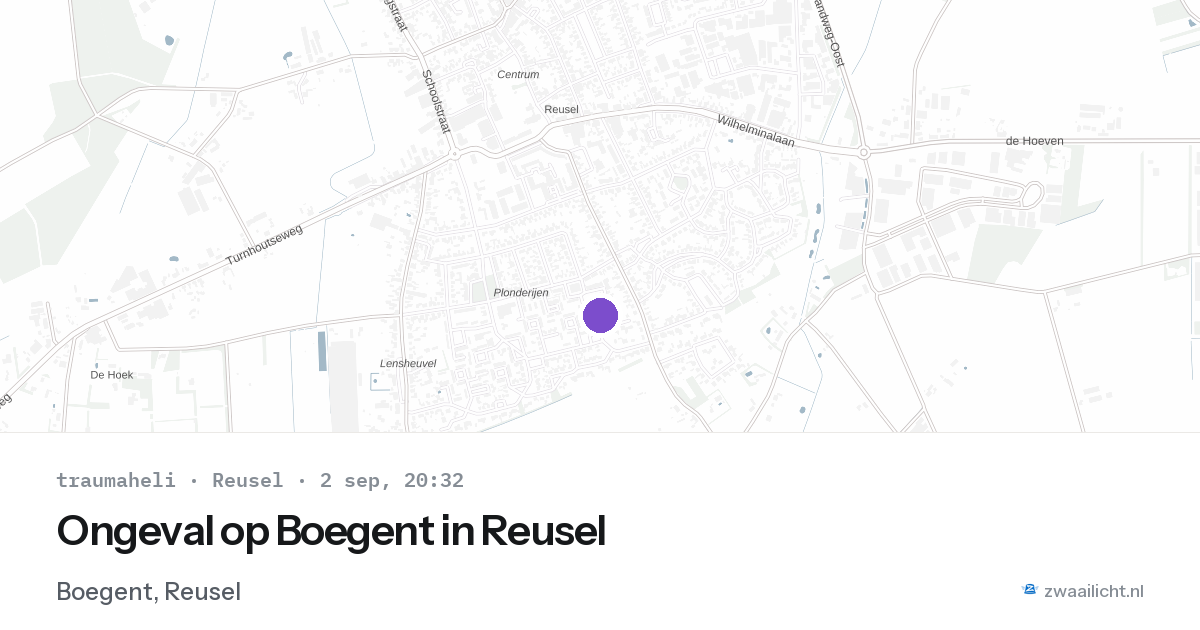 Ongeval op Boegent in Reusel — 2 sep 2026