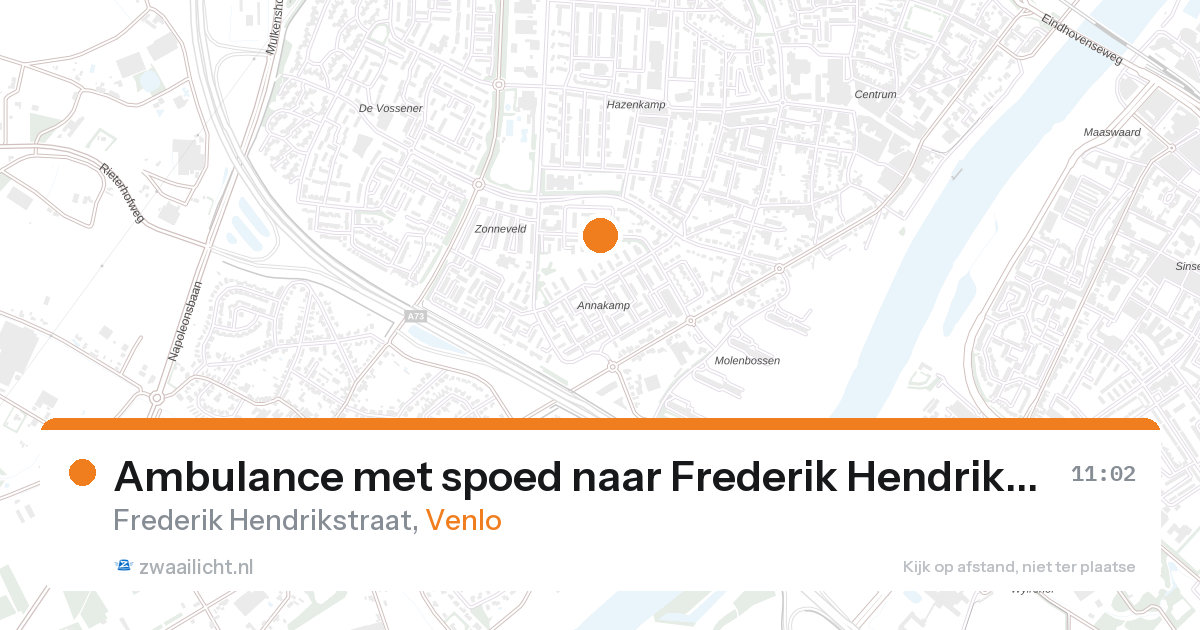 Ambulance met spoed naar Frederik Hendrikstraat in Venlo — 10 aug 2026